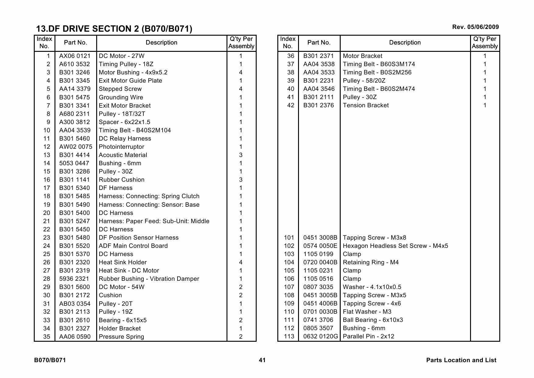 RICOH Aficio 2090 2105 B070 B071 Parts Catalog-2